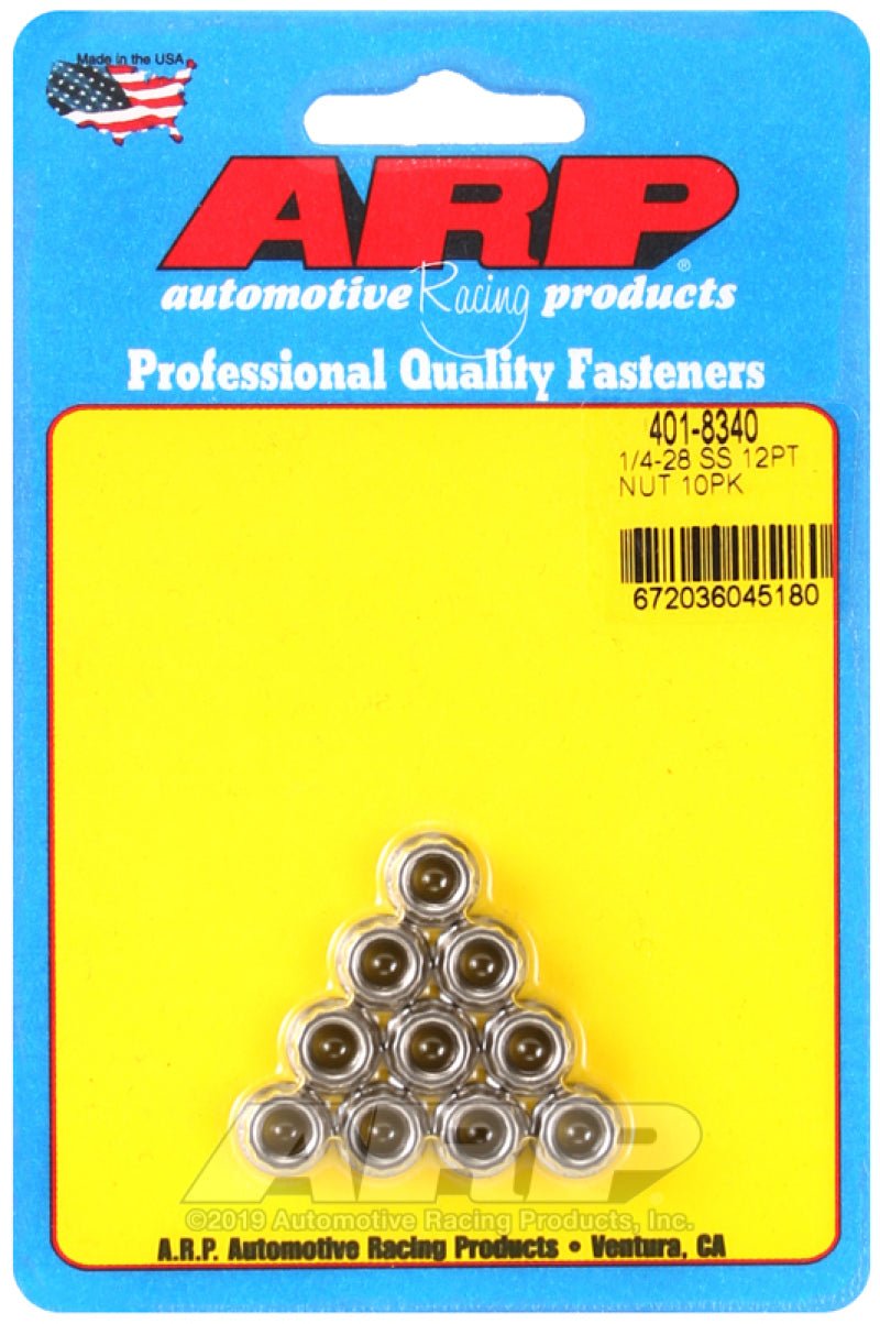 ARP - ARP 1/4 - 20in SS 12pt Nut Kit (10/pkg) - Demon Performance