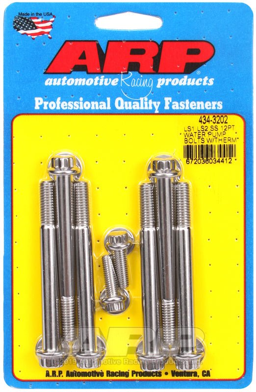 ARP - ARP LS1 LS2 SS 12pt Water Pump Bolts w/Thermostat Housing Bolts Kit - Demon Performance