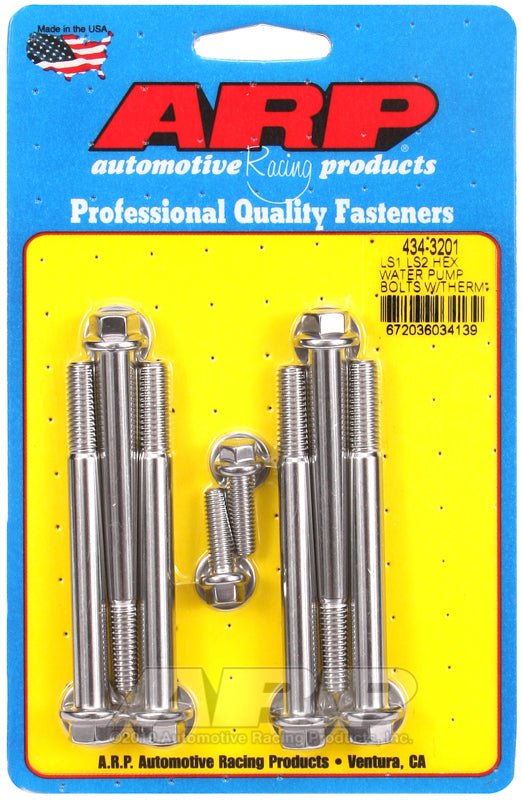 ARP - ARP LS1 LS2 SS Hex Water Pump Bolts w/ Thermostat Housing Bolts Kit - Demon Performance