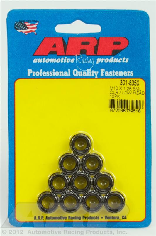 ARP - ARP M10x1.25 Sml Clr/Low Head 12PT Nut Kit 8740 Chrome Moly Black - 10 PK - Demon Performance