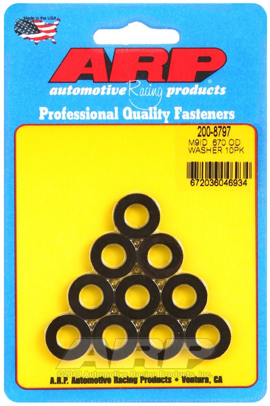 ARP - ARP M9 ID 0.670 OD Chamfer Black Washers (10 pack) - Demon Performance