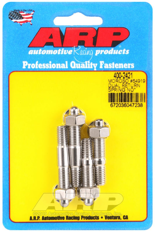 ARP - ARP Moroso 64919 Dual Return Spring no Spacer Plate SS Carb Stud Kit - Demon Performance