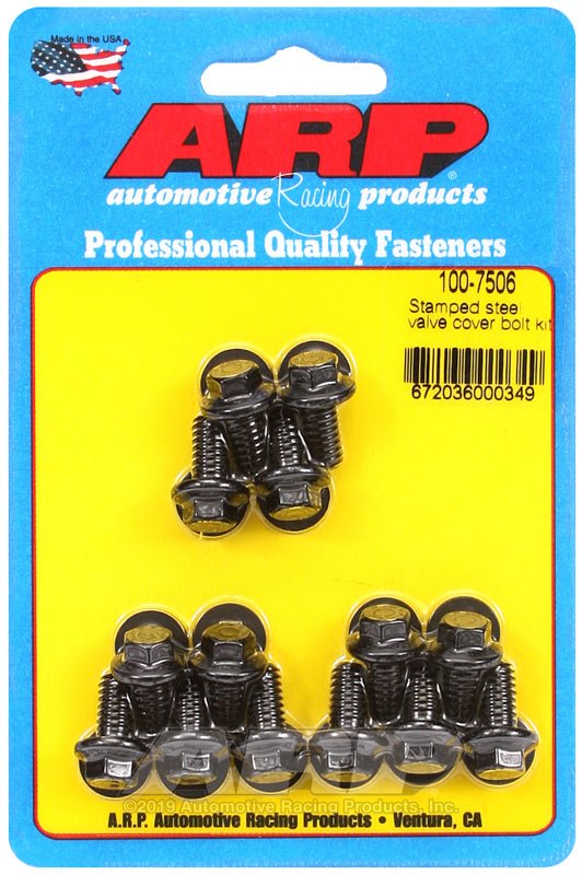 ARP - ARP Stamped Steel Hex Valve Cover Bolt Kit 6 - Point Hex Head 1/14in - 20 Thread (Set of 14) - Demon Performance
