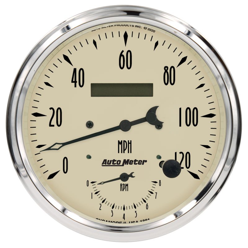 AutoMeter - Autometer Antique Beige Tach/Speedo 5in. - 120mph & 8k RPM - Demon Performance