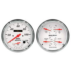 AutoMeter - Autometer Arctic White Quad & Tach/Speedo 5in. - 2 pc. - Demon Performance