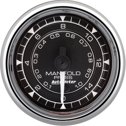 AutoMeter - Autometer Chrono 2-1/16in 15PSI Digital Stepper Motor Manifold Pressure Gauge - Chrome - Demon Performance
