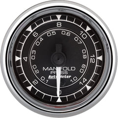 AutoMeter - Autometer Chrono 2-1/16in 15PSI Digital Stepper Motor Manifold Pressure Gauge - Chrome - Demon Performance