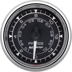 AutoMeter - Autometer Chrono 2-1/16in 15PSI Digital Stepper Motor Pressure Gauge - Chrome - Demon Performance