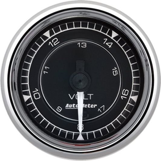 AutoMeter - AutoMeter Chrono 2-1/16in 18V Digital Stepper Motor Voltmeter Gauge - Chrome - Demon Performance