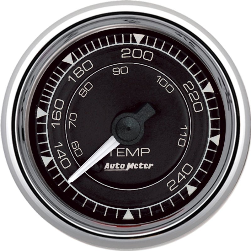 AutoMeter - Autometer Chrono 2-1/16in 240 Degree Temperature Mechanical Gauge - Chrome - Demon Performance