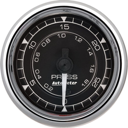 AutoMeter - AutoMeter Chrono 2-1/16in 30PSI Digital Stepper Motor Pressure Gauge - Chrome - Demon Performance