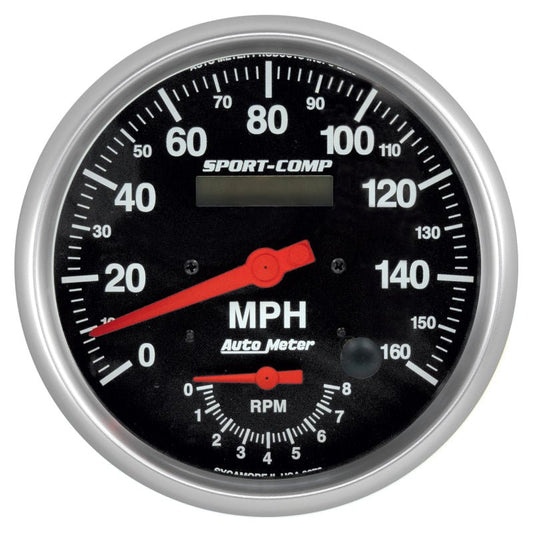 AutoMeter - Autometer Tach/Speedo 5in. 160mph/8k RPM Electric Program Sport-Comp Gauge - Demon Performance