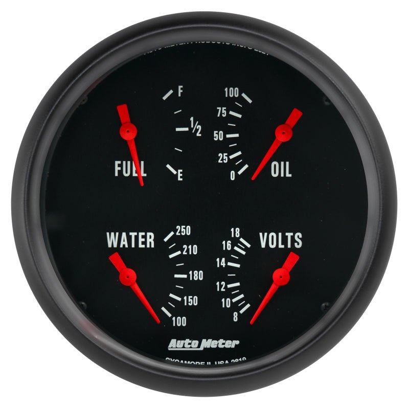AutoMeter - Autometer Z-Series Quad 5in. - 0 OhmE-90 OhmF - Demon Performance