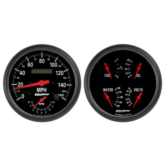 AutoMeter - Autometer Z-Series Quad & Tach/Speedo 5in. - 2 Pc. - Demon Performance
