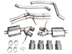 AWE Tuning - AWE Tuning 19 - 21 Porsche Macan 3.0T/2.9TT Touring Edition Catback Exhaust w/ Chrome Silver Tips - Demon Performance
