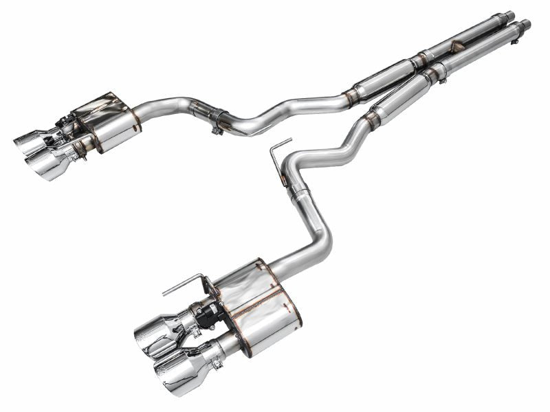 AWE Tuning - AWE Tuning 21 - 23 Ford Mustang Mach 1 SwitchPath Cat Back Exhaust w/ Quad Chrome Silver Tips - Demon Performance