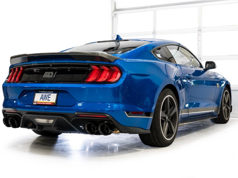 AWE Tuning - AWE Tuning 21 - 23 Ford Mustang Mach 1 SwitchPath Cat Back Exhaust w/ Quad Diamond Black Tips - Demon Performance