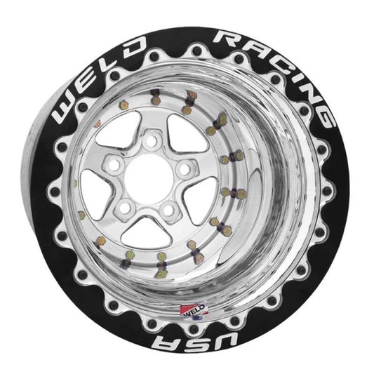 Weld Alumastar 2.0 15x10 / 5x4.75 BP / 6in. BS Polished Wheel - Single Bead Lock MT