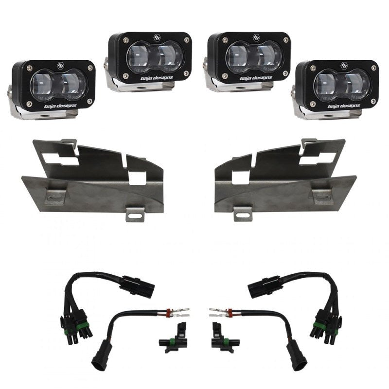 Baja Designs - Baja Designs 19 - 22 Dodge RAM 1500 Rebel / 21 - 22 1500 TRX S2 SAE Dual Fog Pocket Light Kit - Clear - Demon Performance