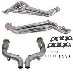 BBK - BBK 15 - 23 Ford Mustang GT 1 - 3/4 Long Tube Headers w/High Flow Catted Mid Pipe (Silver Ceramic) - Demon Performance