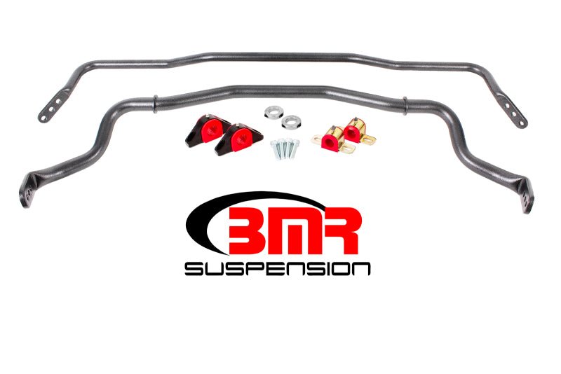 BMR Suspension - BMR 15-17 S550 Mustang Front & Rear Sway Bar Kit w/ Bushings - Black Hammertone - Demon Performance