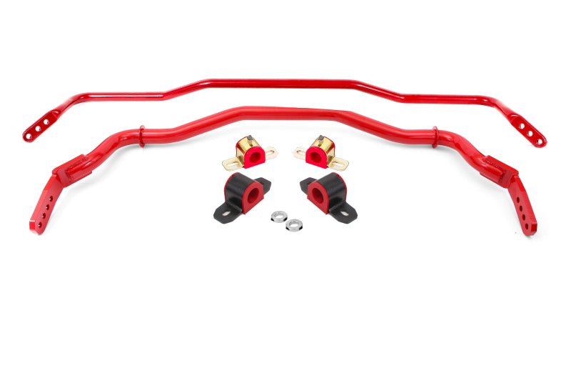 BMR Suspension - BMR 15 - 22 S550 Mustang Sway Bar Kit with Bushings Front and Rear Red - Demon Performance