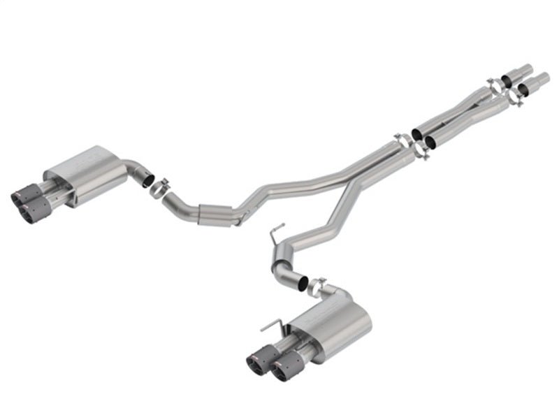 Borla - Borla 2018 Ford Mustang GT 5.0L AT/MT (w/o Valves) S - Type 3in Cat - Back Exhaust w/Carbon Fiber Tips - Demon Performance
