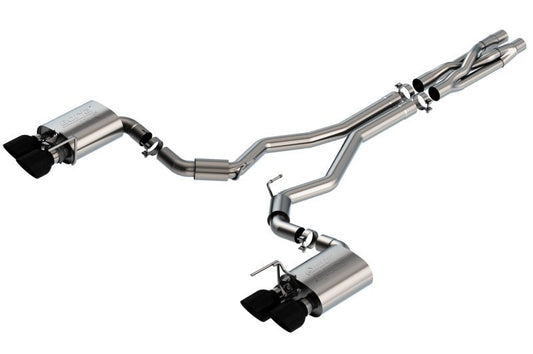 Borla - Borla 2020 Ford GT500 5.2L AT 3in ATAK CatBack Exhaust w/ Black Chrome Tips - Demon Performance