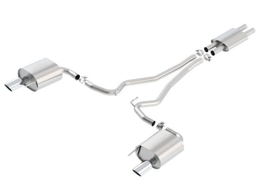 Borla - Borla Cat Back 15-17 Ford Mustang 3.7L V6 MT/AT 2.25in Pipe 4in Single Round Rolled Tips - Demon Performance