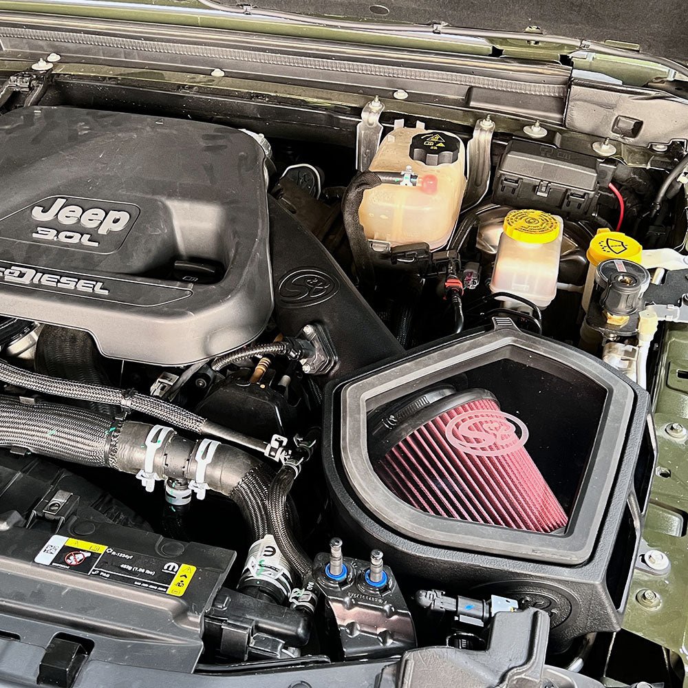 S&B - Cold Air Intake For 20 - 23 Jeep Wrangler / Gladiator 3.0L Ecodiesel Cotton Cleanable Red S&B - Demon Performance