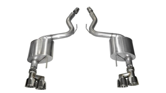 CORSA Performance - Corsa 15-16 Ford Mustang GT 5.0 3in Axle Back Exhaust Polish Quad Tips (Sport) - Demon Performance