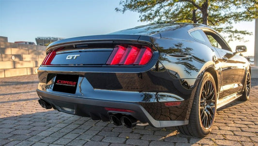 CORSA Performance - Corsa 15-16 Ford Mustang GT 5.0 3in Cat Back Exhaust Black Quad Tips (Xtreme) - Demon Performance