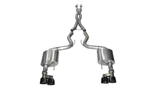 CORSA Performance - Corsa 15-16 Ford Mustang GT 5.0 3in Cat Back Exhaust Black Quad Tips (Xtreme) - Demon Performance