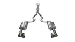 CORSA Performance - Corsa 15-16 Ford Mustang GT 5.0 3in Cat Back Exhaust Polish Quad Tips (Sport) - Demon Performance