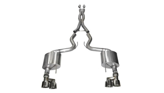 CORSA Performance - Corsa 15-16 Ford Mustang GT 5.0 3in Cat Back Exhaust Polish Quad Tips (Xtreme) - Demon Performance
