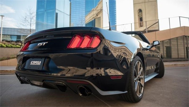 CORSA Performance - Corsa 15-16 Ford Mustang GT Convertible 5.0L V8 Black Sport Cat-Back Dual Rear Exit - Demon Performance