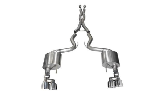 CORSA Performance - Corsa 18-19 Ford Mustang 5.0L 3in Sport Cat-Back Dual Rear Exit 4in Polished Pro-Series Tips - Demon Performance