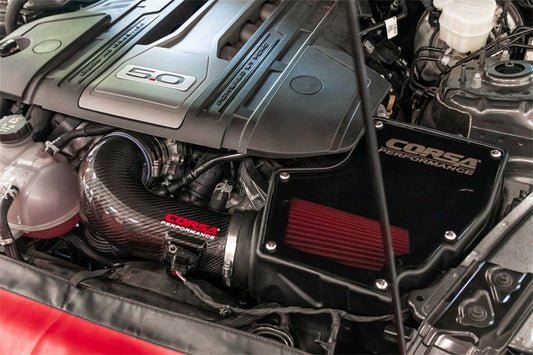 CORSA Performance - Corsa 18-22 Ford Mustang GT 5.0L V8 Carbon Fiber Air Intake w/ DryTech 3D No Oil - Demon Performance