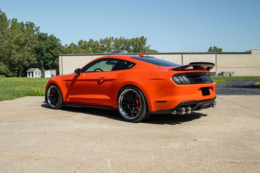 CORSA Performance - Corsa 20-22 Ford Mustang GT500 3.0in Dual Rear Exit Catback w/ Twin 5.0in Polished Carbon Fiber Tips - Demon Performance