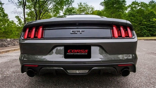 CORSA Performance - Corsa 2015 Ford Mustang GT 5.0 3in Axle Back Exhaust Black Dual Tips (Touring) - Demon Performance