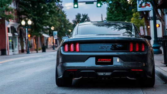 CORSA Performance - Corsa 2015 Ford Mustang GT 5.0 3in Cat Back Exhaust Black Dual Tips (Sport) - Demon Performance