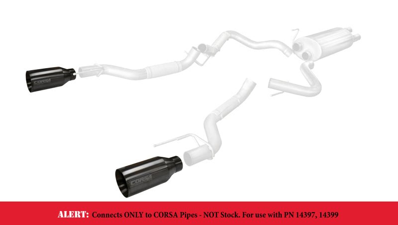 CORSA Performance - Corsa 2017 Ford F-150 Raptor 3in Inlet / 5in Outlet Gunmetal PVD Tip Kit (For Corsa Exhaust Only) - Demon Performance