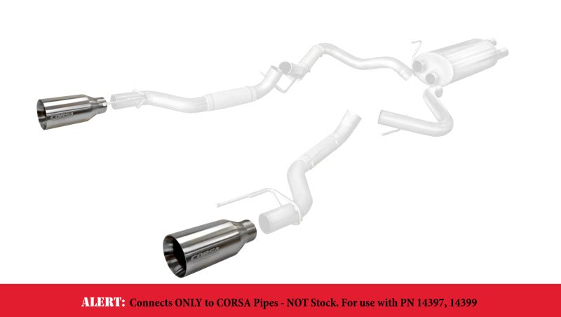 CORSA Performance - Corsa 2017 Ford F-150 Raptor 3in Inlet / 5in Outlet Satin Polished Tip Kit (For Corsa Exhaust Only) - Demon Performance