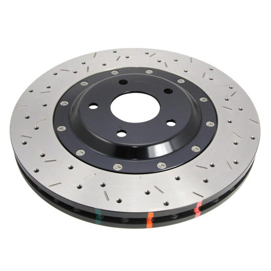 DBA - DBA 09+ Nissan GTR R-35 Front Drilled & Slotted 5000 Series 2 Piece Rotor Assembled w/ Black Hat (Av - Demon Performance
