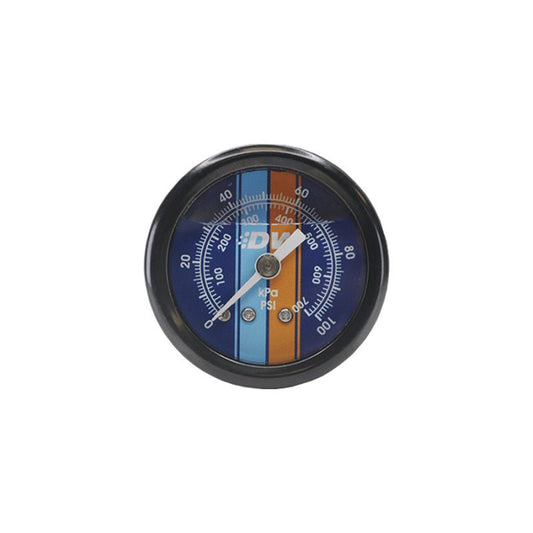 DeatschWerks - DeatschWerks 0-100 PSI 1/8in NPT Mechanical Fuel Pressure Gauge 1.5in Diam. Black Housing Blue Face - Demon Performance