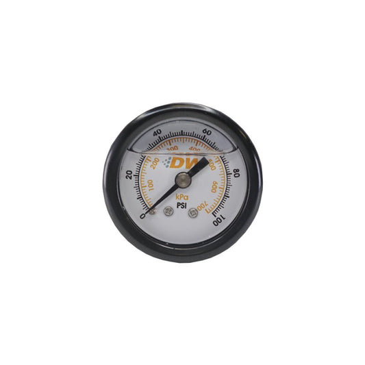 DeatschWerks - DeatschWerks 0-100 PSI 1/8in NPT Mechanical Fuel Pressure Gauge 1.5in Diameter Black Housing - Demon Performance