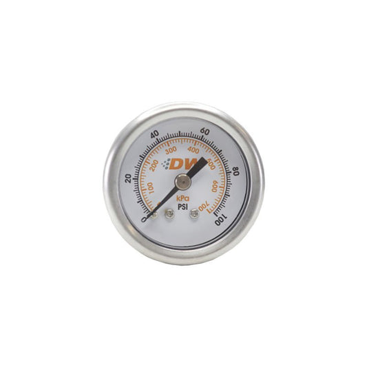 DeatschWerks - DeatschWerks 0-100 PSI 1/8in NPT Mechanical Fuel Pressure Gauge 1.5in Diameter Black Housing - Demon Performance