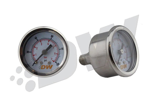 DeatschWerks - DeatschWerks 0-100 PSI 1/8in NPT Mechanical Fuel Pressure Gauge - Demon Performance