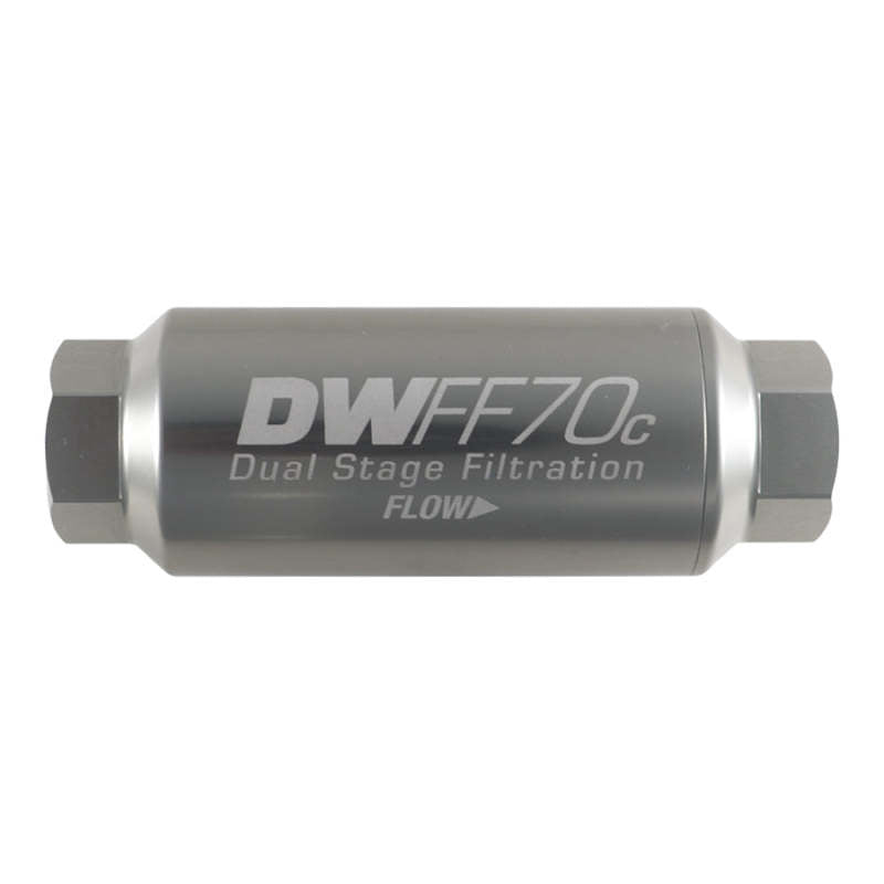 DeatschWerks - DeatschWerks 10AN Female 10 Micron 70mm Compact In-Line Fuel Filter Kit - Demon Performance