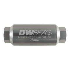 DeatschWerks - DeatschWerks 10AN Female 10 Micron 70mm Compact In-Line Fuel Filter Kit - Demon Performance